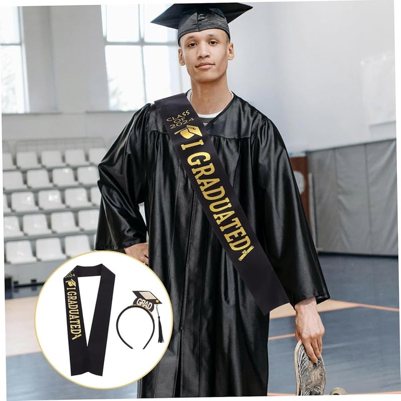 طقم إكسسوارات زي التخرج: طاقية وشريط للرأس وشال لزي البكالوريوس - Image 4